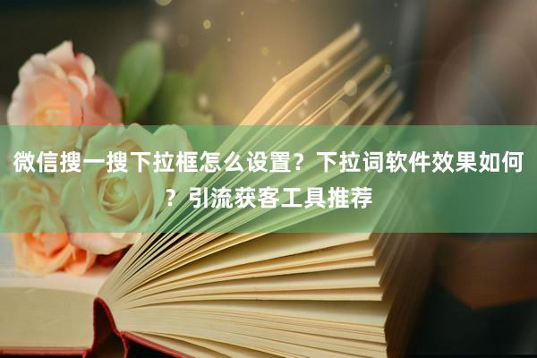 微信搜一搜下拉框怎么设置？下拉词软件效果如何？引流获客工具推荐